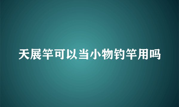 天展竿可以当小物钓竿用吗