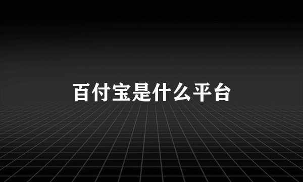百付宝是什么平台