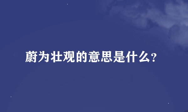 蔚为壮观的意思是什么？