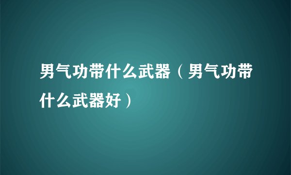 男气功带什么武器（男气功带什么武器好）