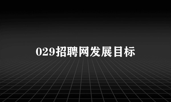 029招聘网发展目标