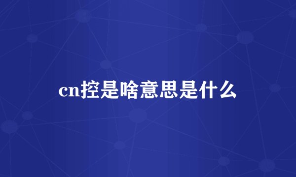 cn控是啥意思是什么