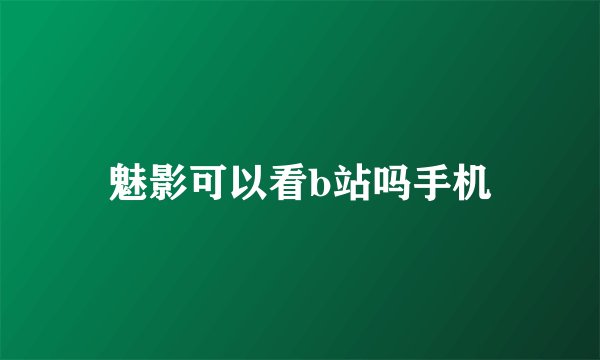 魅影可以看b站吗手机