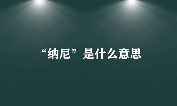 “纳尼”是什么意思