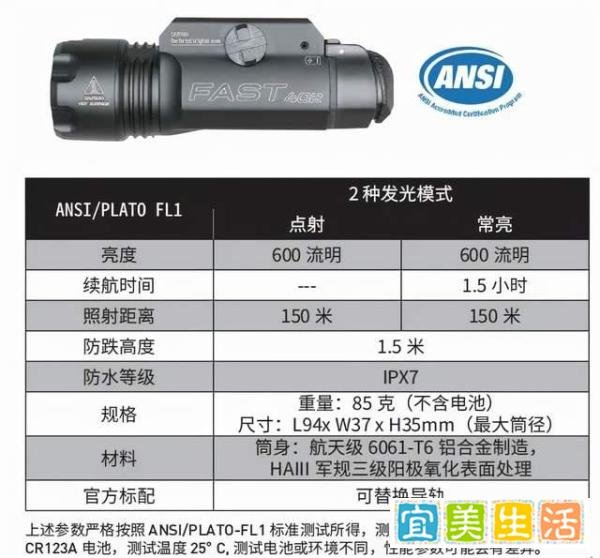 F402手枪战术灯 用于手枪辅助照明的高性能战术灯