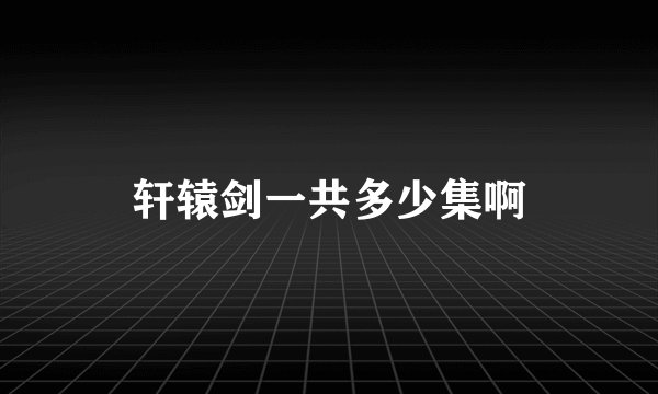 轩辕剑一共多少集啊