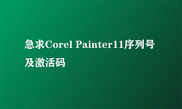 急求Corel Painter11序列号及激活码