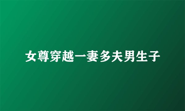 女尊穿越一妻多夫男生子