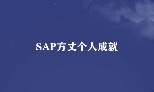 SAP方丈个人成就