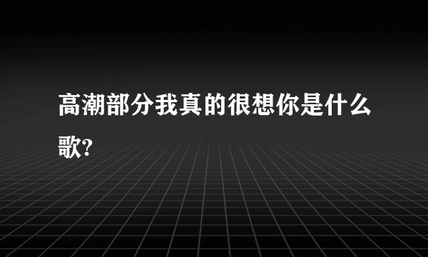 高潮部分我真的很想你是什么歌?