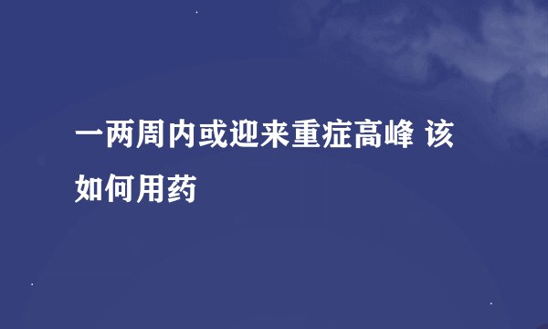 一两周内或迎来重症高峰 该如何用药