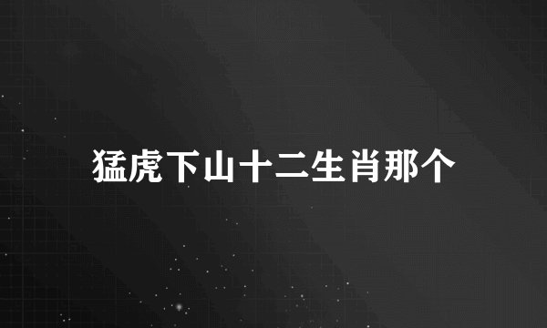 猛虎下山十二生肖那个