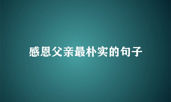 感恩父亲最朴实的句子