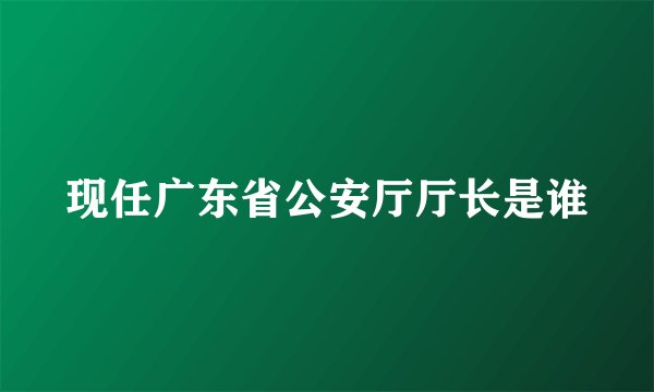 现任广东省公安厅厅长是谁