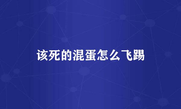 该死的混蛋怎么飞踢