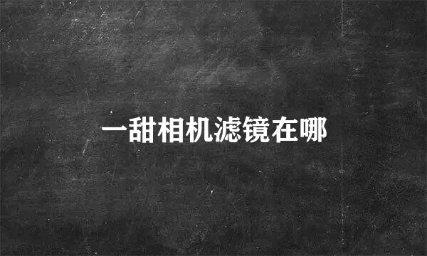 一甜相机滤镜在哪