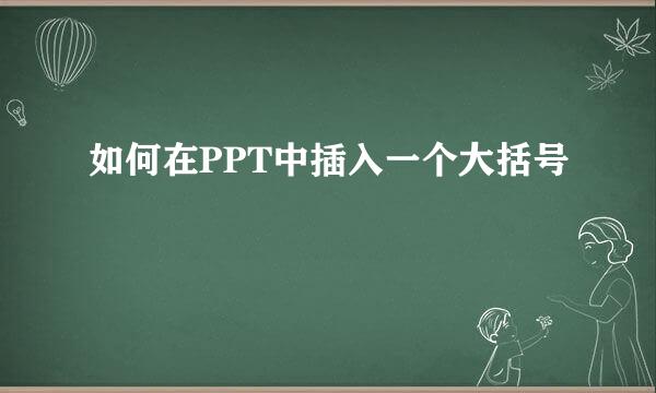 如何在PPT中插入一个大括号