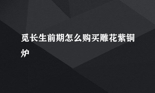 觅长生前期怎么购买雕花紫铜炉