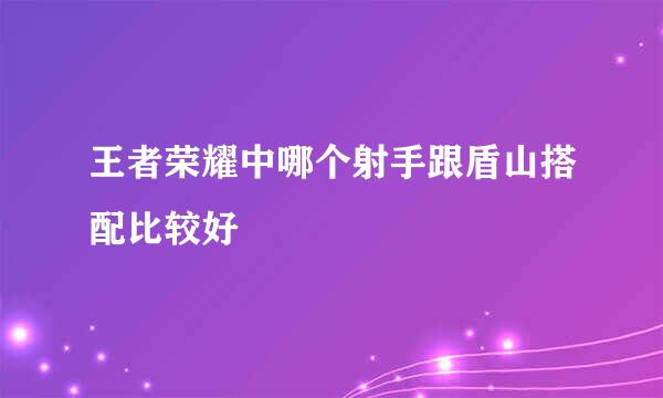 王者荣耀中哪个射手跟盾山搭配比较好