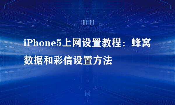 iPhone5上网设置教程：蜂窝数据和彩信设置方法
