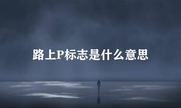 路上P标志是什么意思