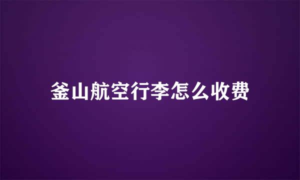 釜山航空行李怎么收费