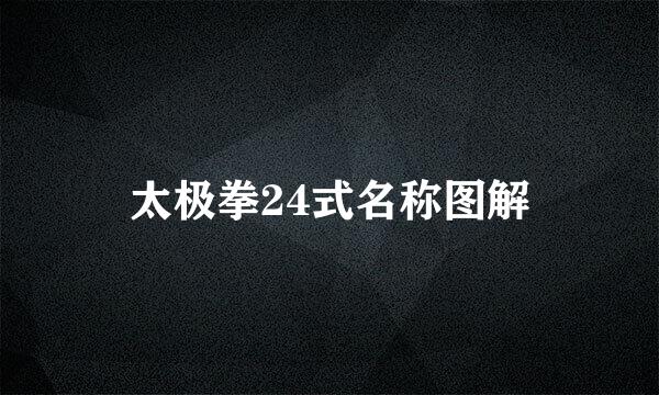 太极拳24式名称图解