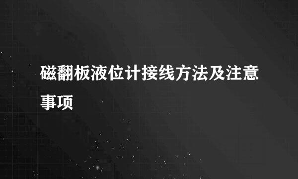 磁翻板液位计接线方法及注意事项