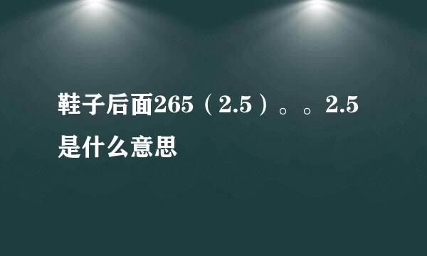 鞋子后面265（2.5）。。2.5是什么意思