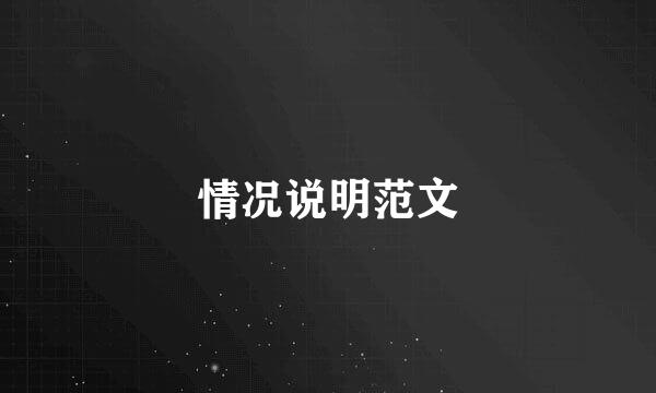 情况说明范文