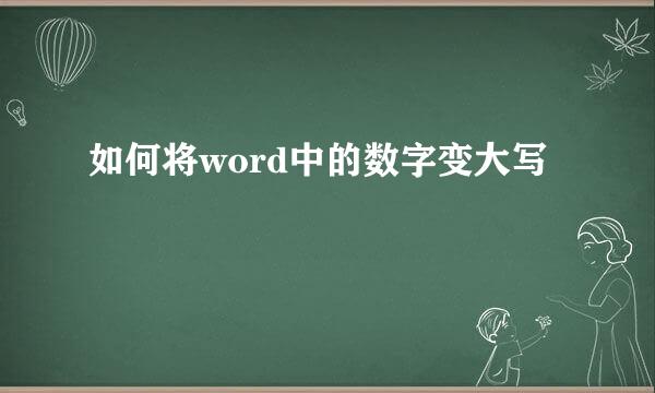 如何将word中的数字变大写
