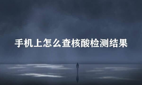 手机上怎么查核酸检测结果