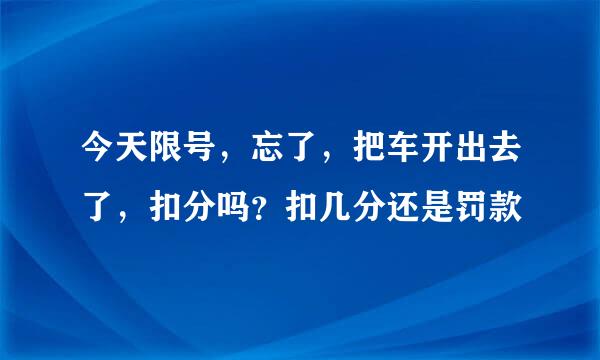 今天限号，忘了，把车开出去了，扣分吗？扣几分还是罚款