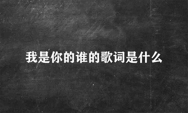 我是你的谁的歌词是什么