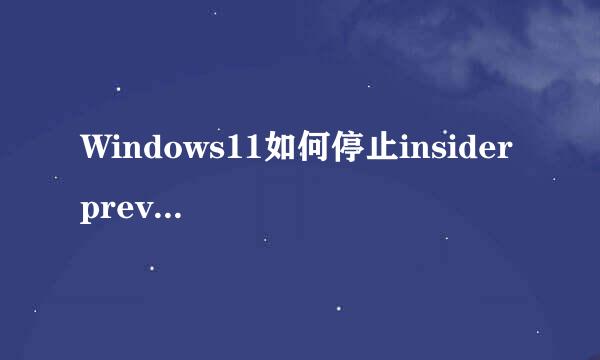 Windows11如何停止insider preview内部版本