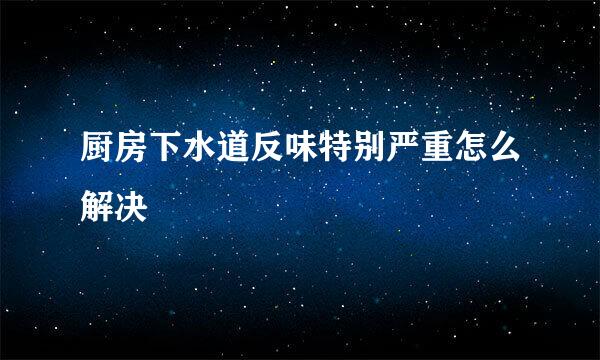 厨房下水道反味特别严重怎么解决