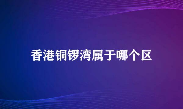 香港铜锣湾属于哪个区