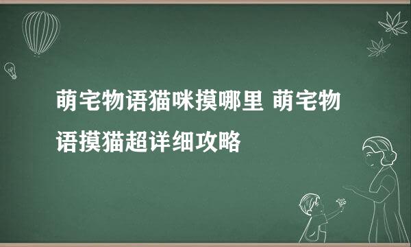 萌宅物语猫咪摸哪里 萌宅物语摸猫超详细攻略
