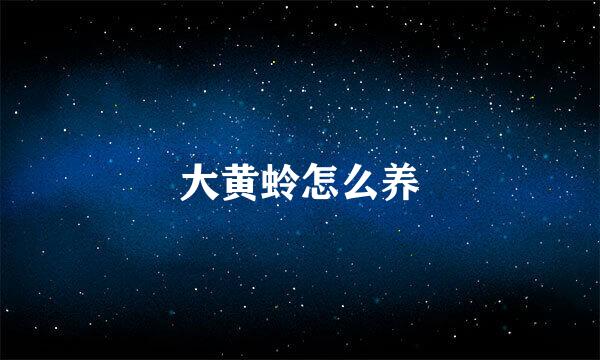 大黄蛉怎么养
