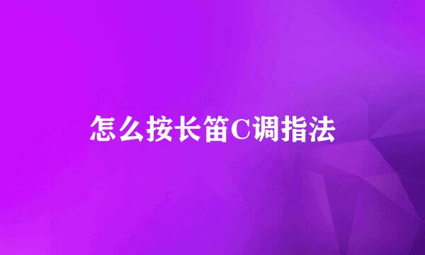 怎么按长笛C调指法