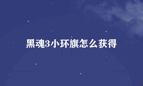 黑魂3小环旗怎么获得