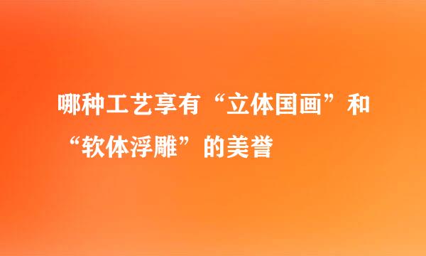 哪种工艺享有“立体国画”和“软体浮雕”的美誉