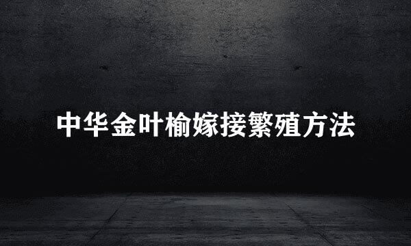 中华金叶榆嫁接繁殖方法