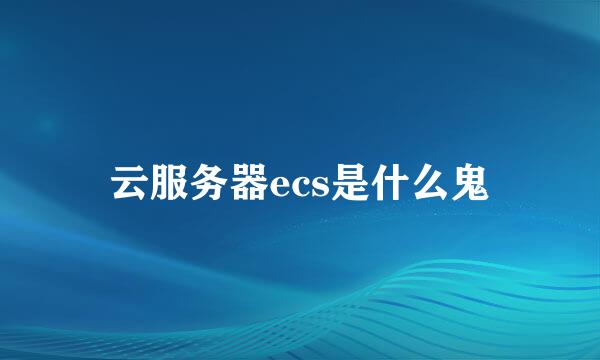 云服务器ecs是什么鬼