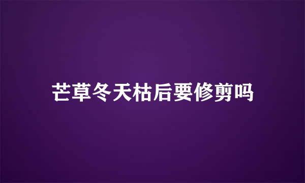 芒草冬天枯后要修剪吗