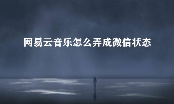 网易云音乐怎么弄成微信状态