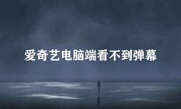 爱奇艺电脑端看不到弹幕