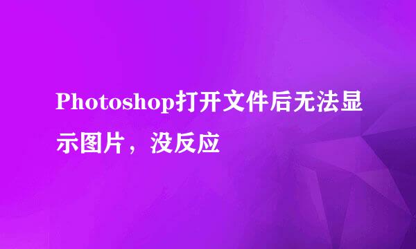 Photoshop打开文件后无法显示图片，没反应