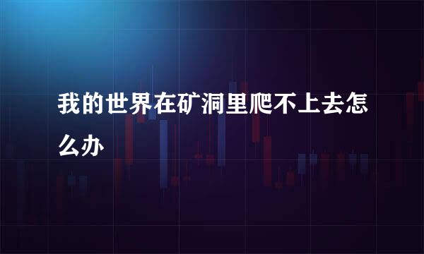 我的世界在矿洞里爬不上去怎么办