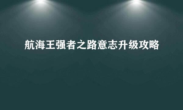 航海王强者之路意志升级攻略